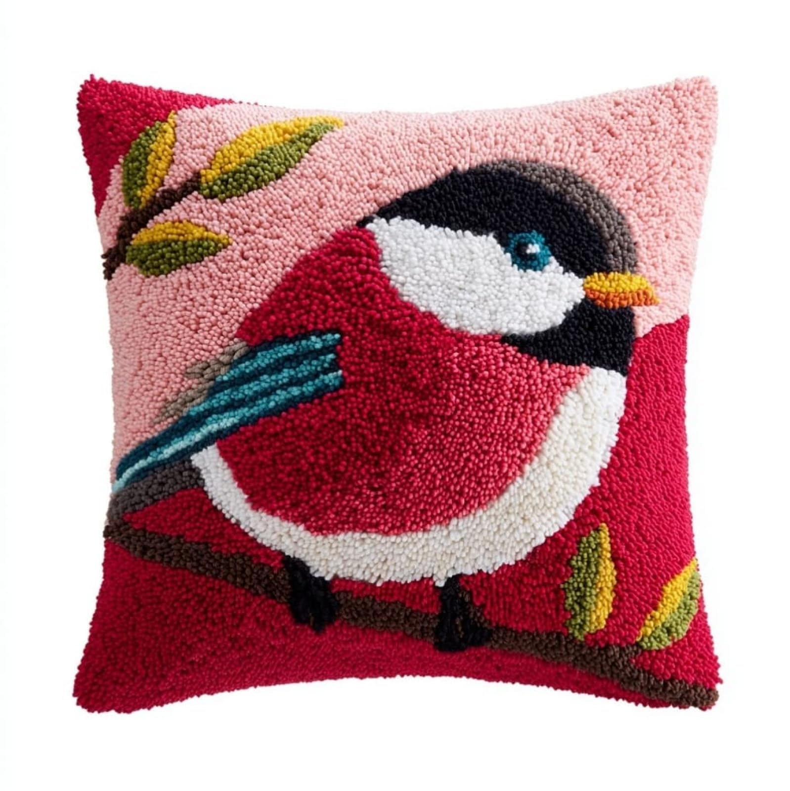 WallustrioaW Latch Hook Craft Cushion Kit 43x43cm,Animals and Birds
