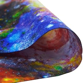 Obacle Seamless Bandana for Rave Face Mask Dust Wind UV Sun Protection Galaxy Tube Mask Headwear Bandana for Women Men Festival Party Motorcycle Riding Outdoor (Starry Sky Black Purple Gold)