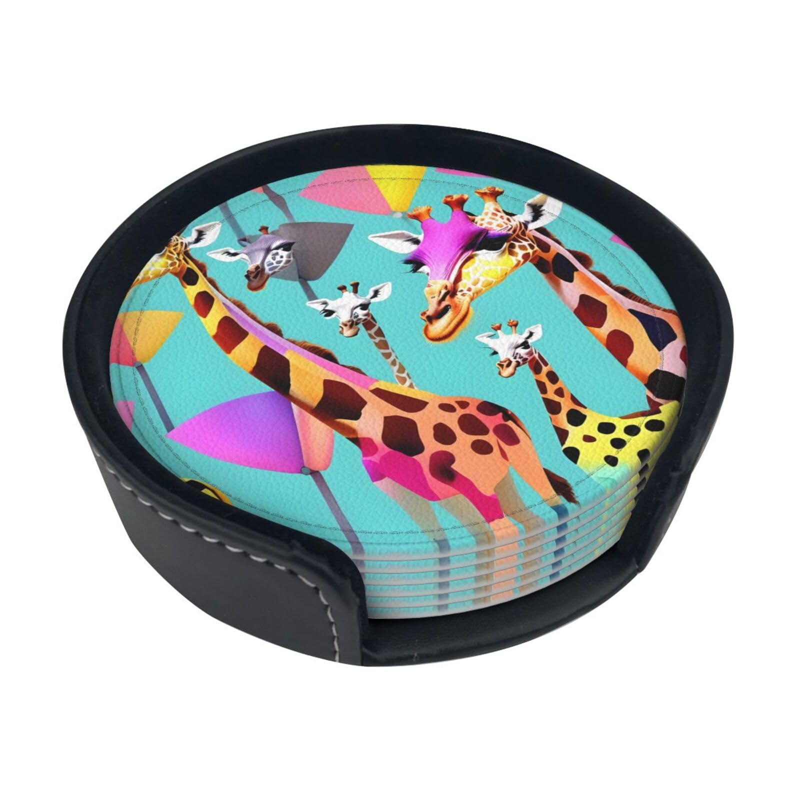 Dessous de verre girafe polyuréthane colorés de table pour décoration et cadeau