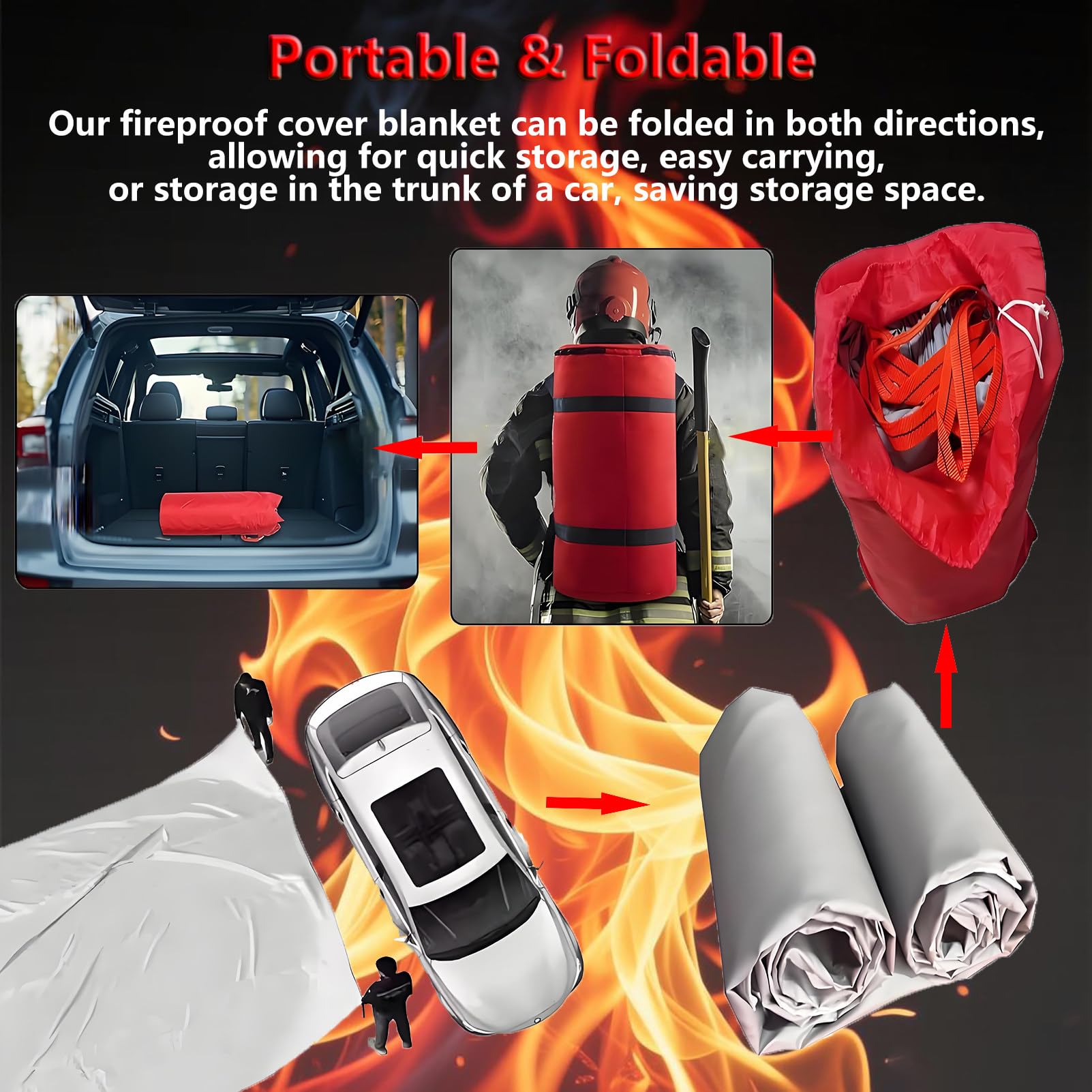 Mantas de emergencia contra incendios para coche, manta extintor, manta ignífuga para vehículos eléctricos, camiones