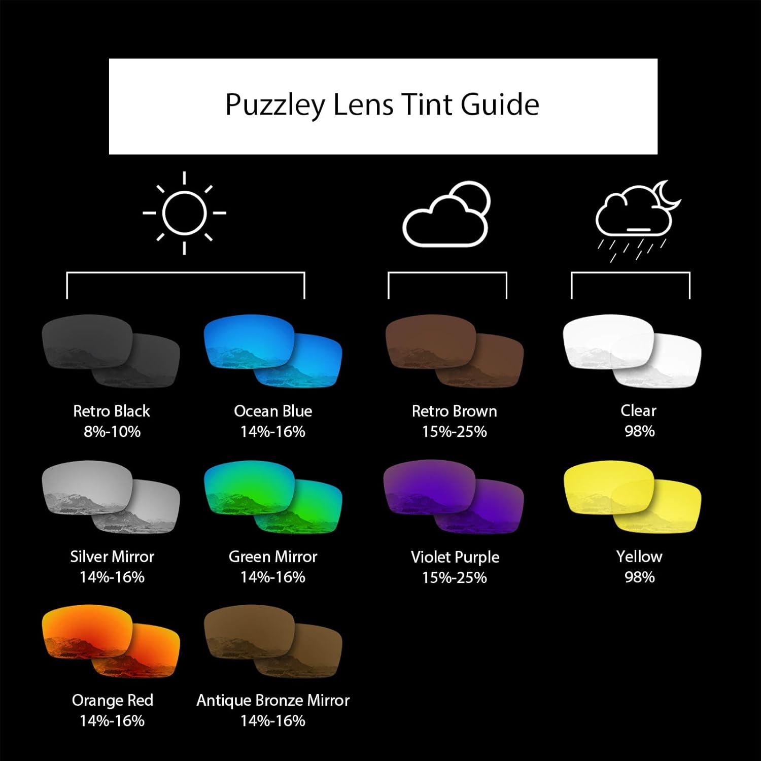 Mirror Polarized Replacement Lenses for Wiley X Valor Sunglasses - Rich Options