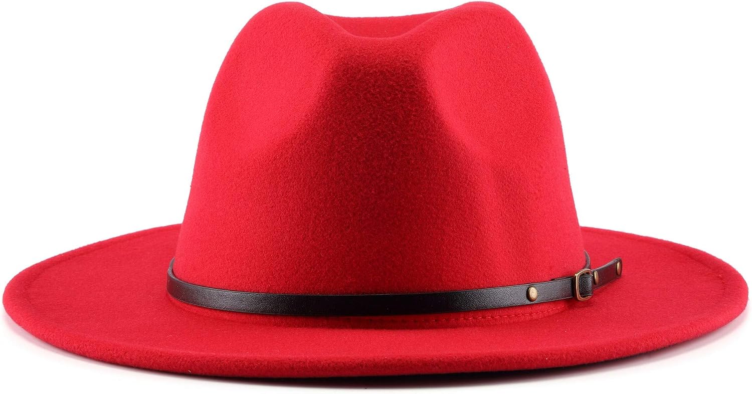 FALETO Two Tone Red Bottom Wide Brim 