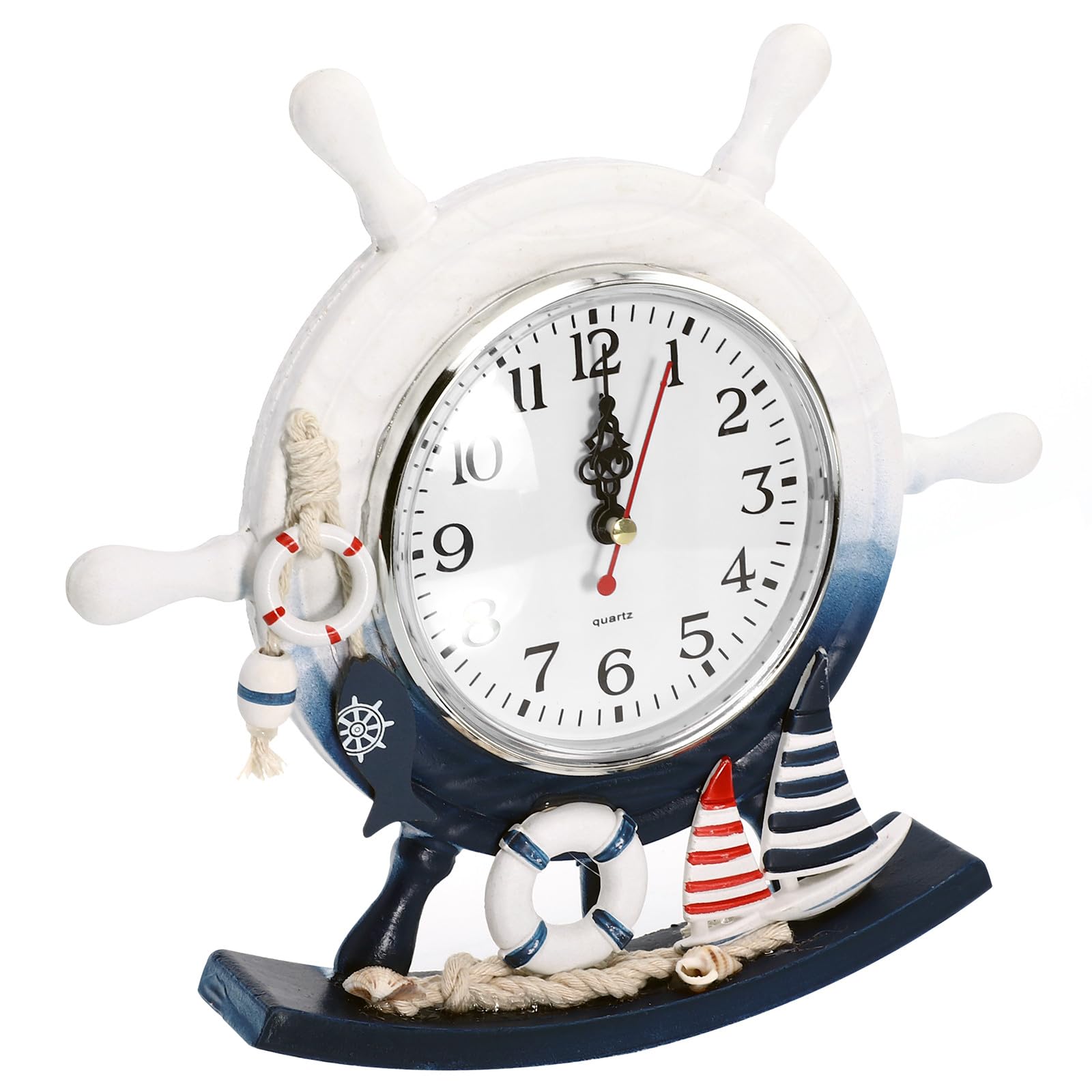 Reloj de mesa silencioso mediterráneo que elimina ruidos en el salón