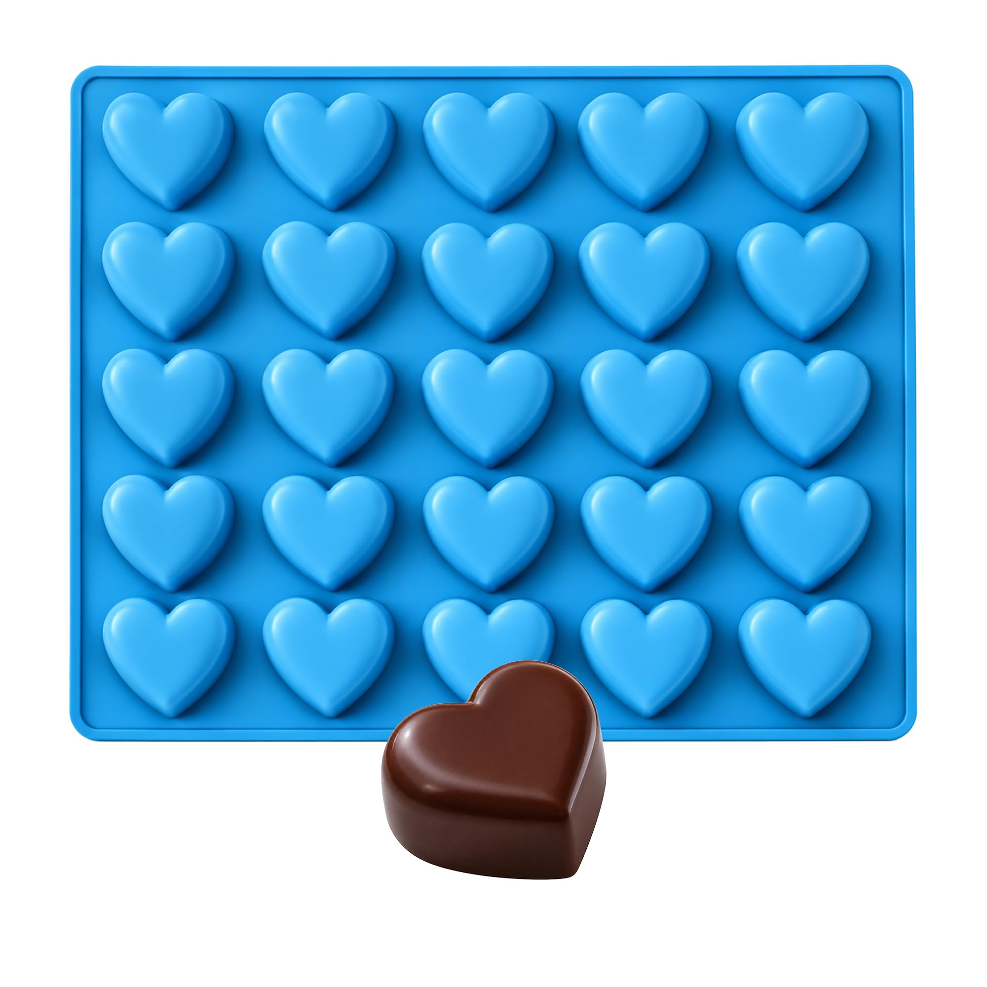 25 Cavity Heart Shape Silicone Chocolate Mould | Food Grade BPA-Free Flexible Non-Stick Reusable Mold for Chocolate, Candy, Jelly, Fondant, Ice Cubes, Soap, Wax Melts & DIY Crafts-image-20