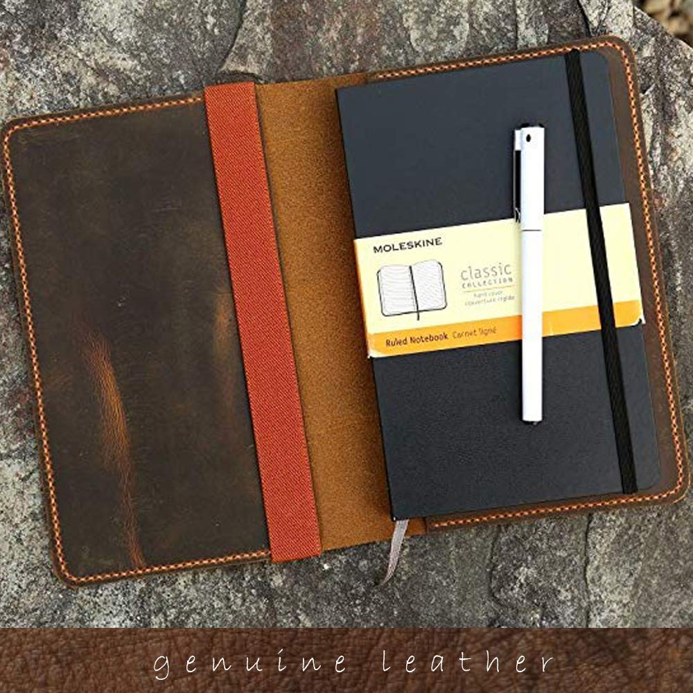 Leather notebook cover for moleskine classic notebook Large size/retro