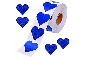 Sparkling Blue Heart Roll Stickers | Valentine's Day Decorations