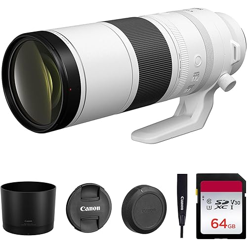 Canon RF 200-800mm f/6.3-9 is USM Lens – Full-Frame Super-Telephoto Zoom with Image Stabilization for Wildlife, Sports & Birding (6263C002) + 64GB Memory Card