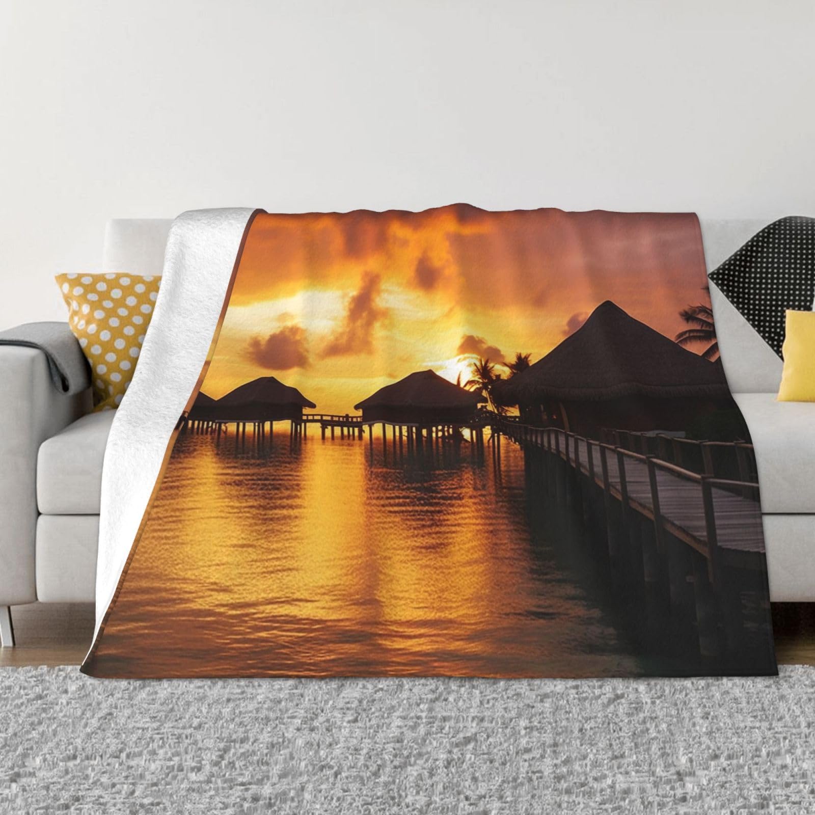 Couverture en micro polaire pour moments de détente sur le canapé