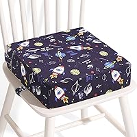 Vista 3 de Asiento elevador para mesa – PU impermeable fuerte apoyo asiento elevador para mesa de comedor, silla elevadora portátil con correas elásticas