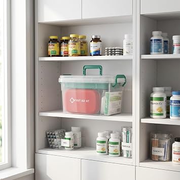 15QT Clear First Aid Box Organizer with Divided Tray
