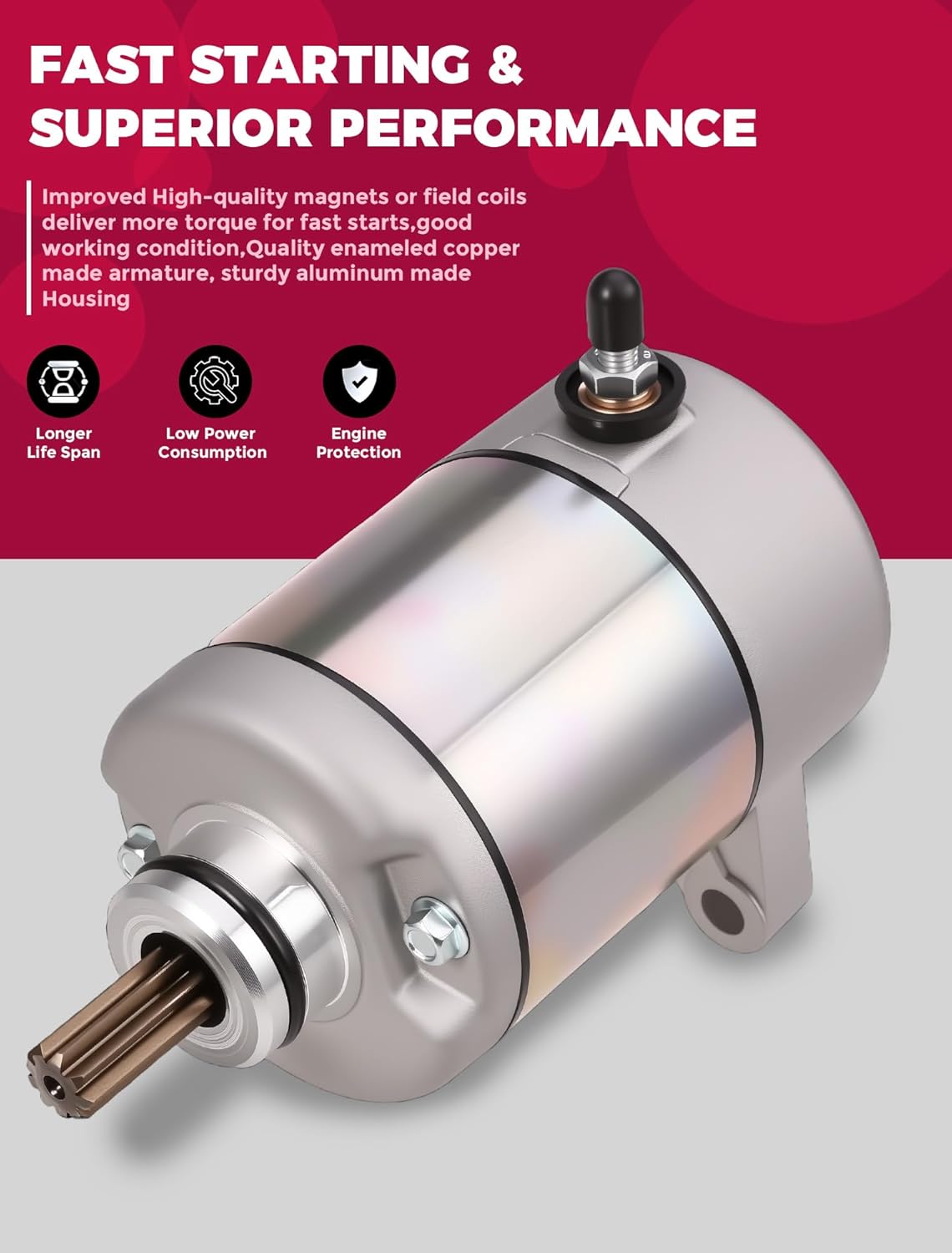 Starter Motor for Honda Rancher 350 TRX350FE TRX350FM TRX350TE TRX350TM TRX350 Rancher 350 Starter FourTrax 2000 2001 2002 2003 2004 2005 2006 ATV UTV