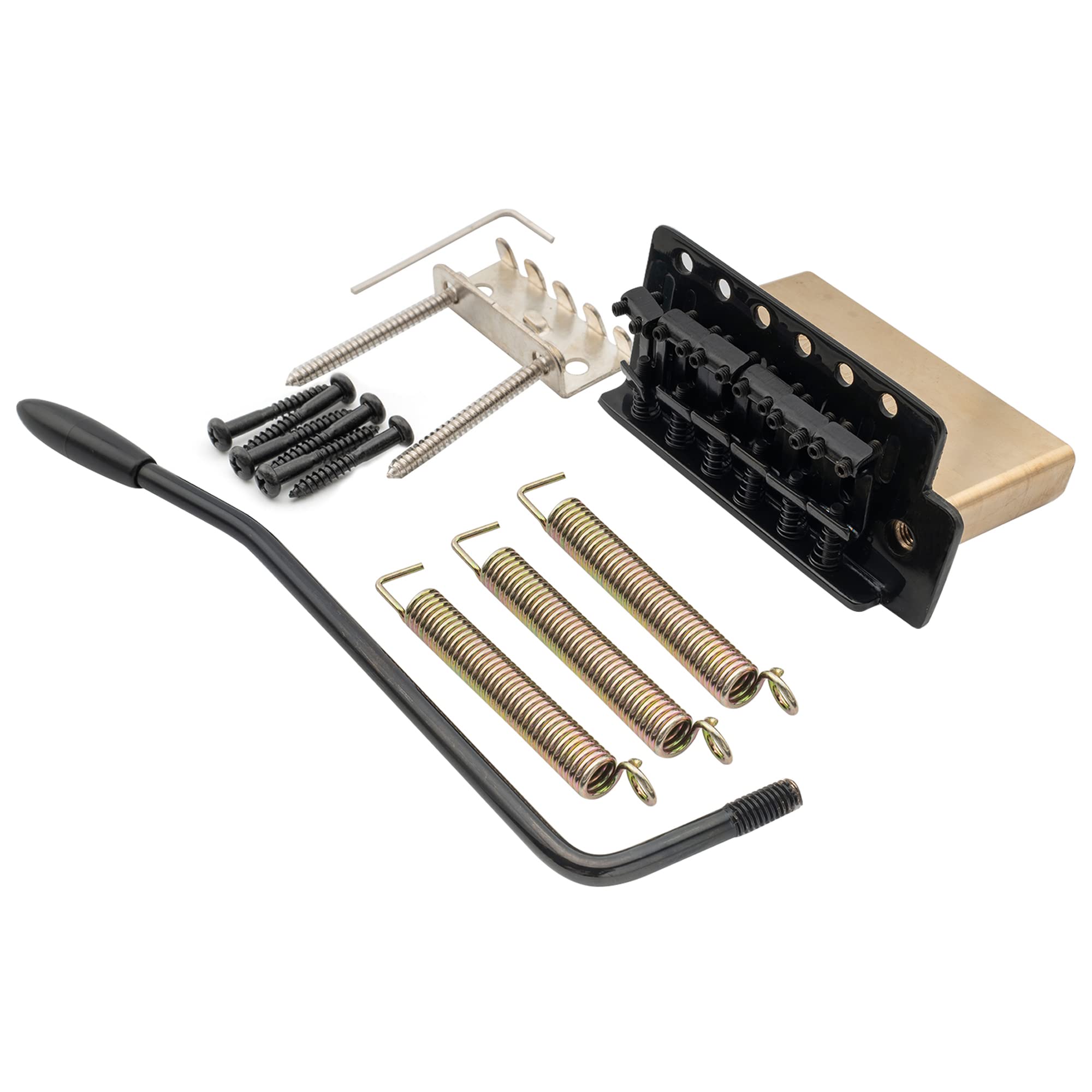 Musiclily Pro BV013 52,5mm Vintage 6-Punkt Tremolo Steg Bridge Schwarz