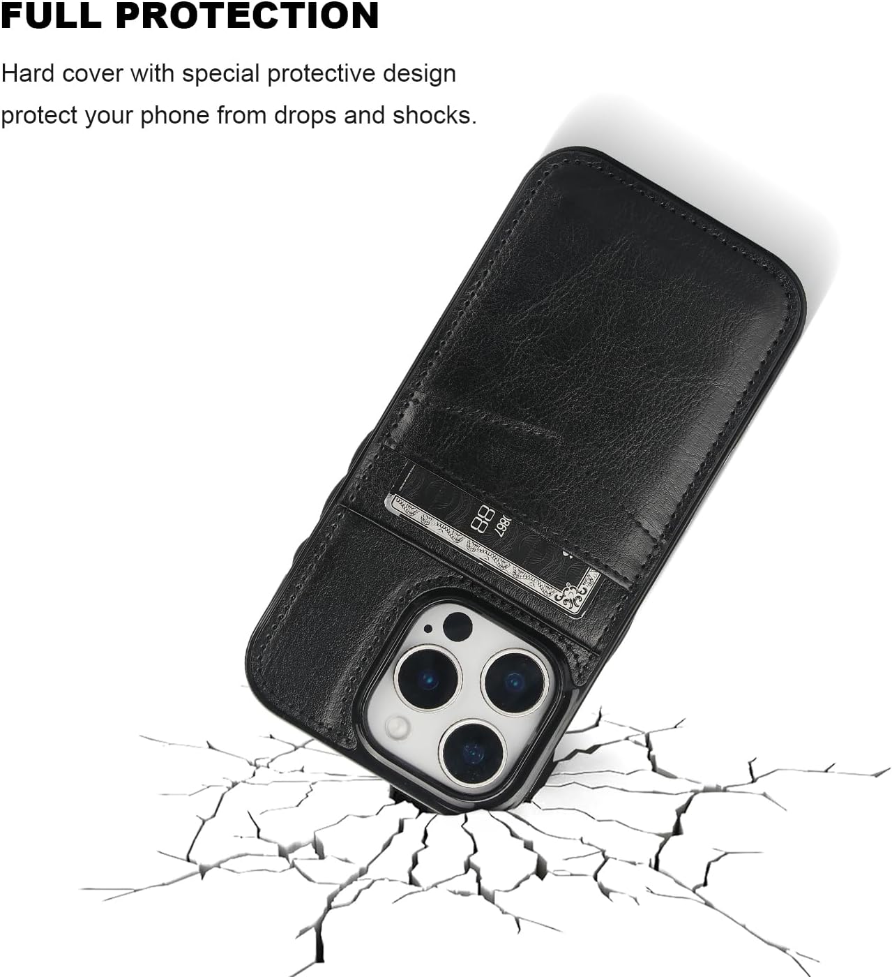 KIHUWEY for iPhone 16 Pro Case Wallet Compatible with MagSafe Wireless Charging, Credit Card Holder, RFID Flip Leather Magnetic Clasp Kickstand Heavy Duty Protective Cover 6.3 Inch (Black) - Image 7