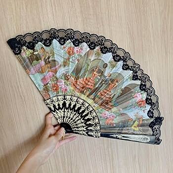 Amazon.co.jp: フラメンコ アバニコ スペイン 扇子 レース 黒