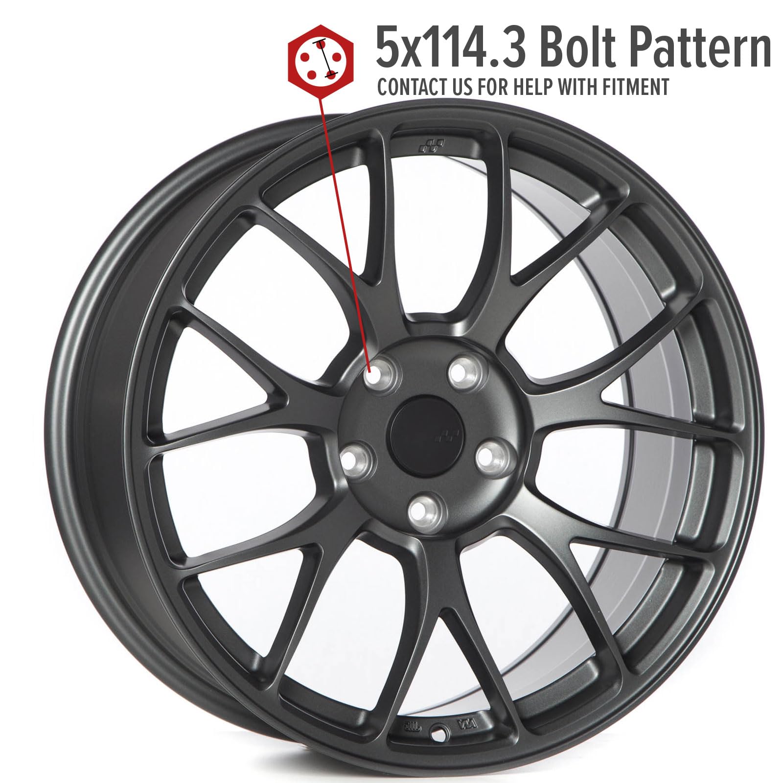 Amazon.com: Circuit Performance CSF2 18x8.5 Flat Gun Metal 5x114.3