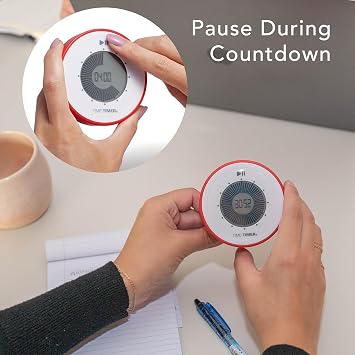 Time Timer Twist - Updated - 90-Minute Digital Visual Countdown Clock Magnetic with Kickstand for Kids Classroom Learning, Study Tool, Teachers Desk, Exercise and Kitchen Timer (Red)