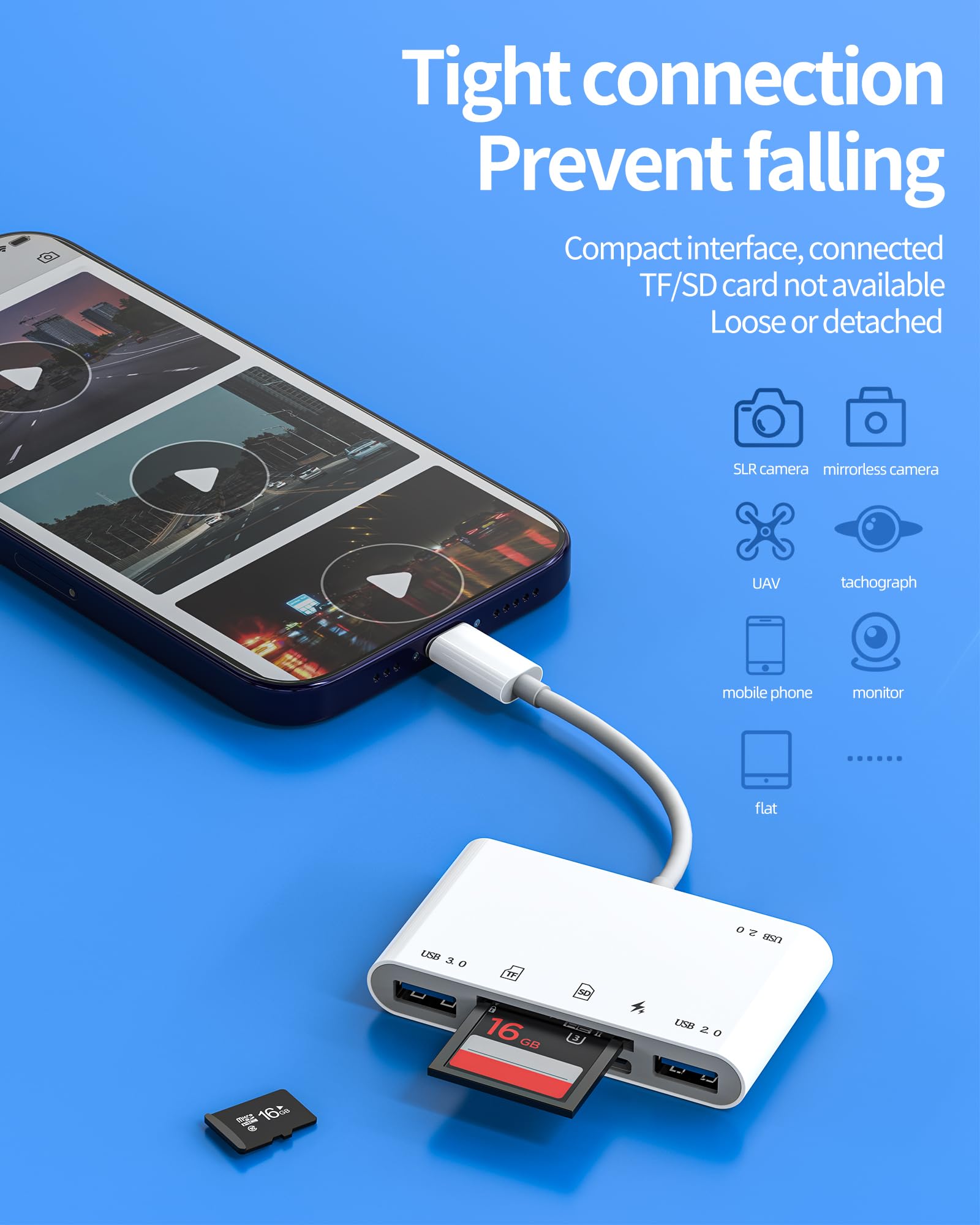 Adattatore USB tipo C 3 in 1 Computer Telefono cellulare Android Lettore di schede OTG multifunzionale Typec a doppio uso Mini fotocamera Scheda SD TF  202192403