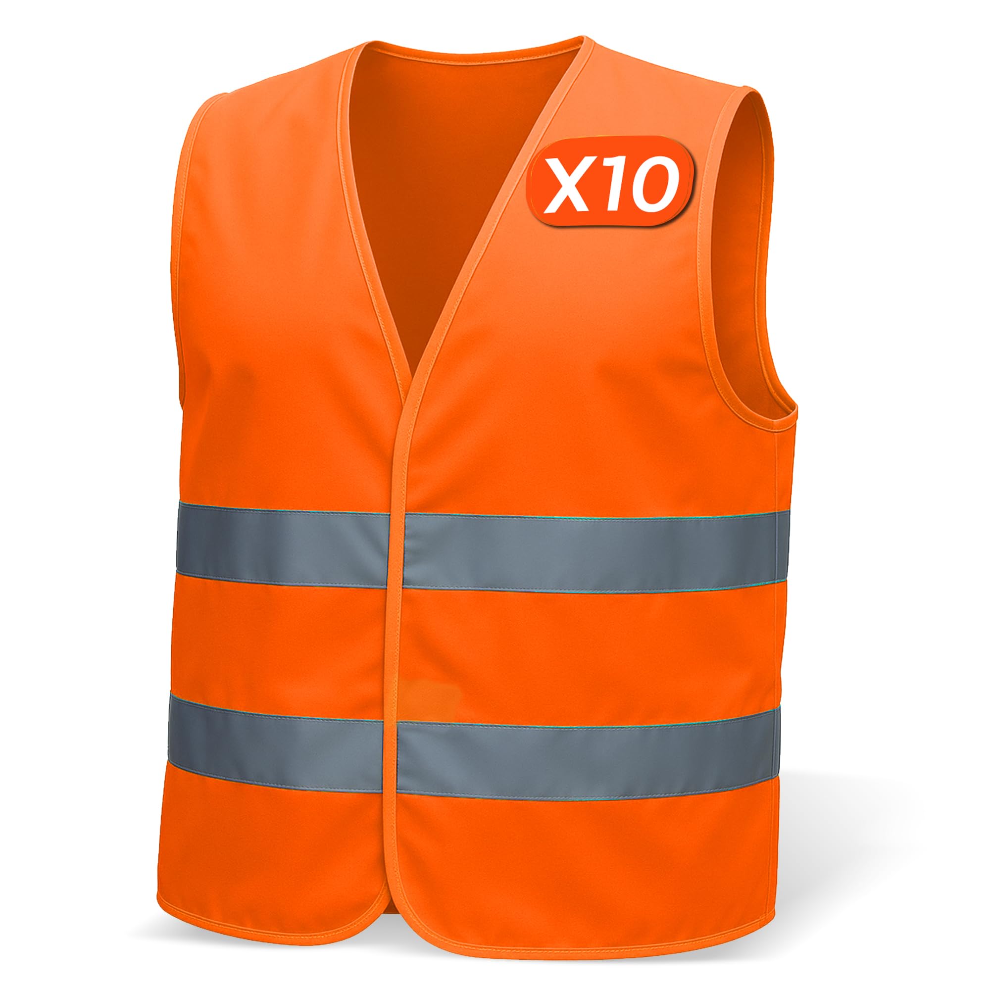 MAZALAT work wear Gilet securite 4 & 10 pièces pour Hommes & Femmes – Conforme aux Normes en ISO 20471 & en ISO 13688 – léger & Respirant – Gilet reflechissant Velo, Veste de Chantier