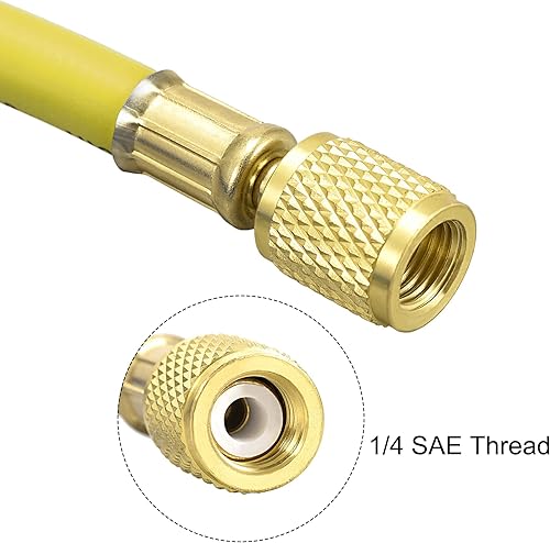 Miniatura 3 de uxcell Manguera de carga de refrigerante, rosca SAE de 14, 0.9M, 2.95 pies de longitud, tubo de 500 PSI, mangueras HVAC, para mantenimiento de