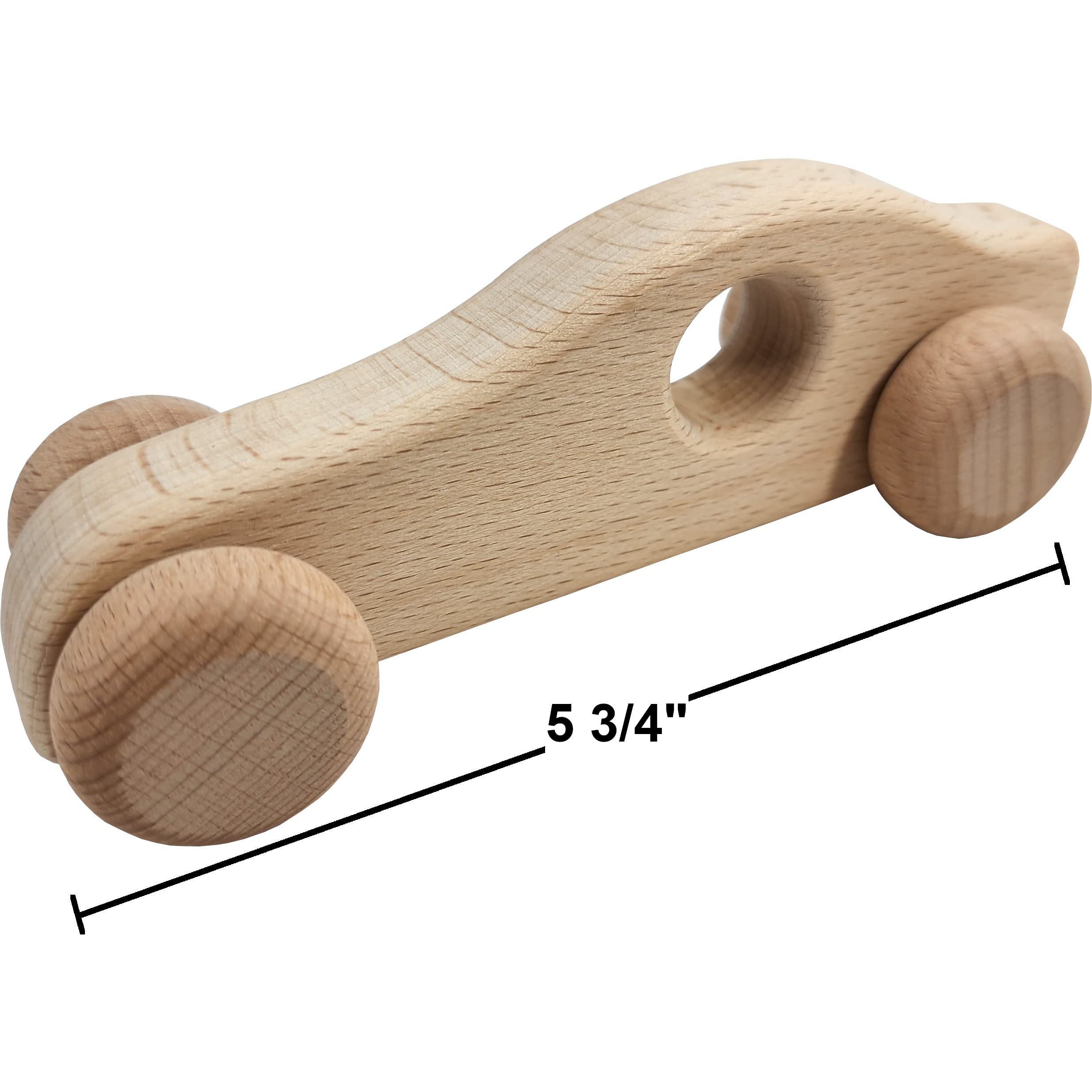L'avventura ti aspetta! - Confezione da 2 auto in legno per bambini e neonati, giocattoli da dentizione Montessori Baby sonagli