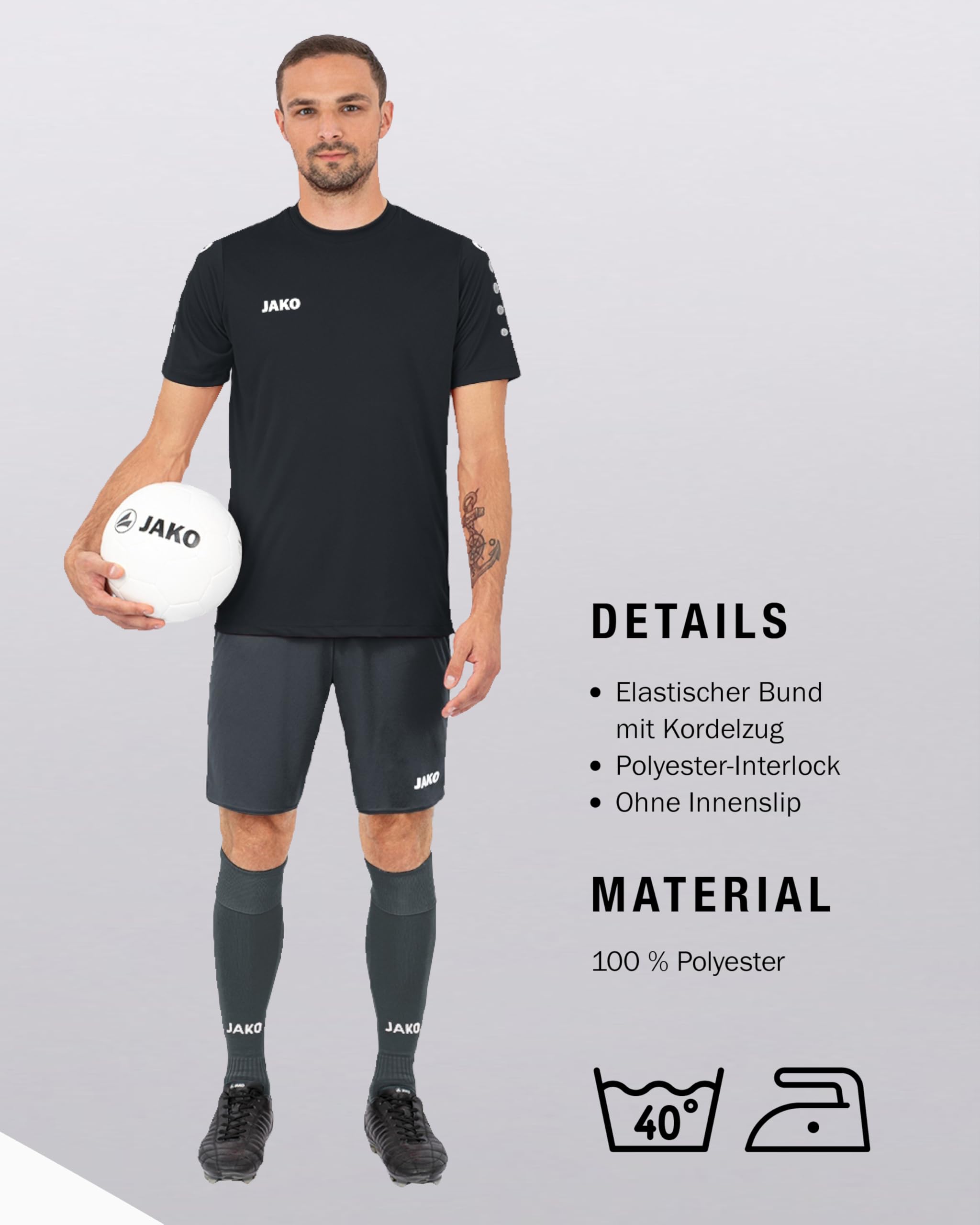 Jako Manchester 2.0 Children's Sports Shorts without Inner Briefs - Moisture-Wicking Children's Training Trousers Made of 100 - 4