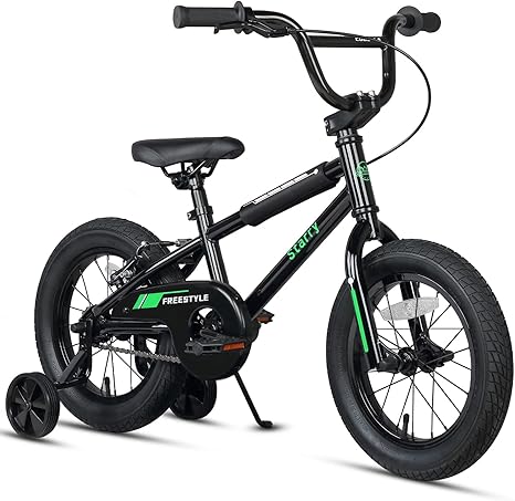 12 14 16 18 Inch Kids Bike BMX Style Bicycle with Training Wheels Coaster Brake for 1-10 Years Old Toddlers Boys Girls Multiple Colors