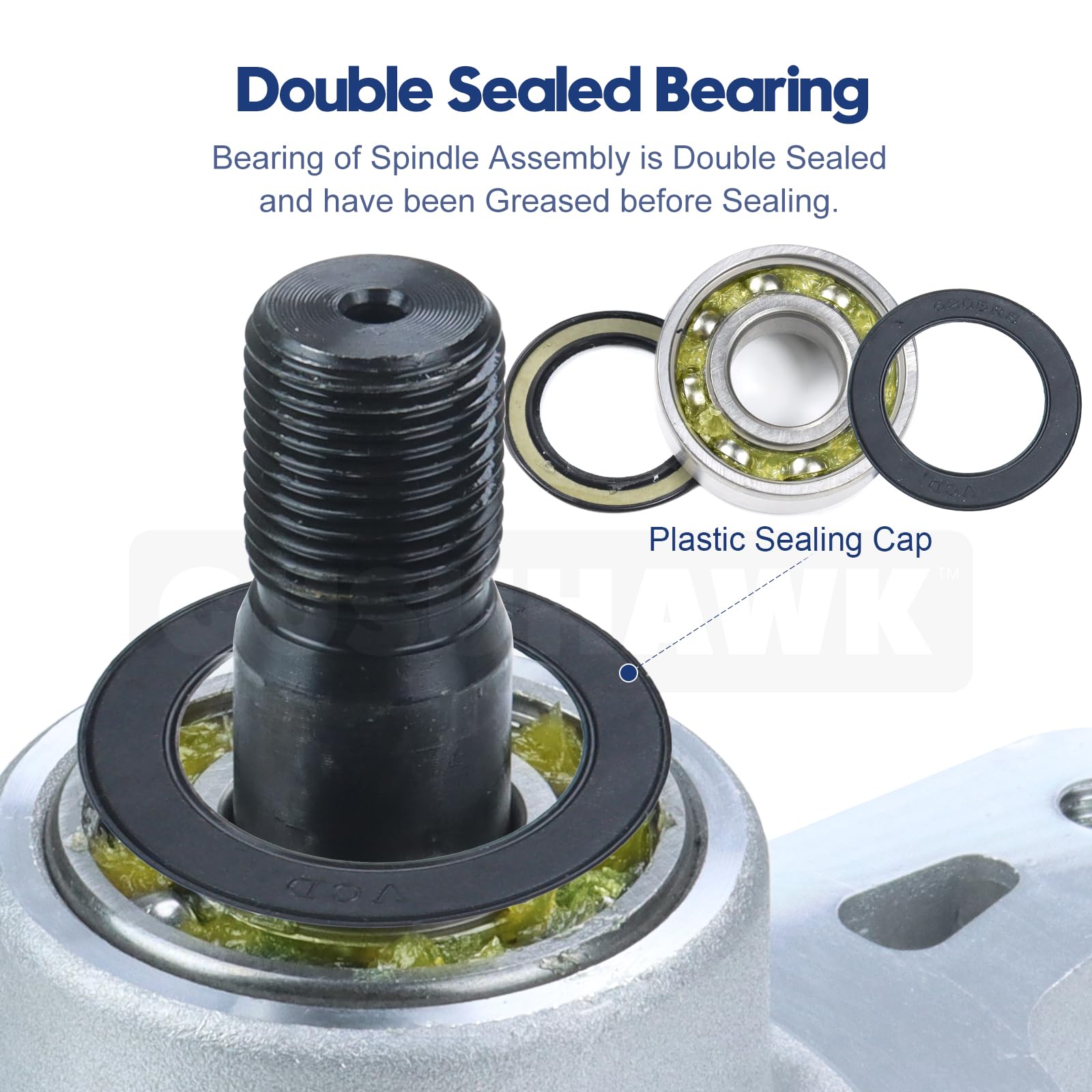 Paquete de 2 unidades de husillo 139-3214 con polea 125-5574 106-2175 polea loca sustituye al conjunto de husillo Toro 121-0751, eje 117-7439 para Toro Timecutter SS4200, SS4225, SS42355