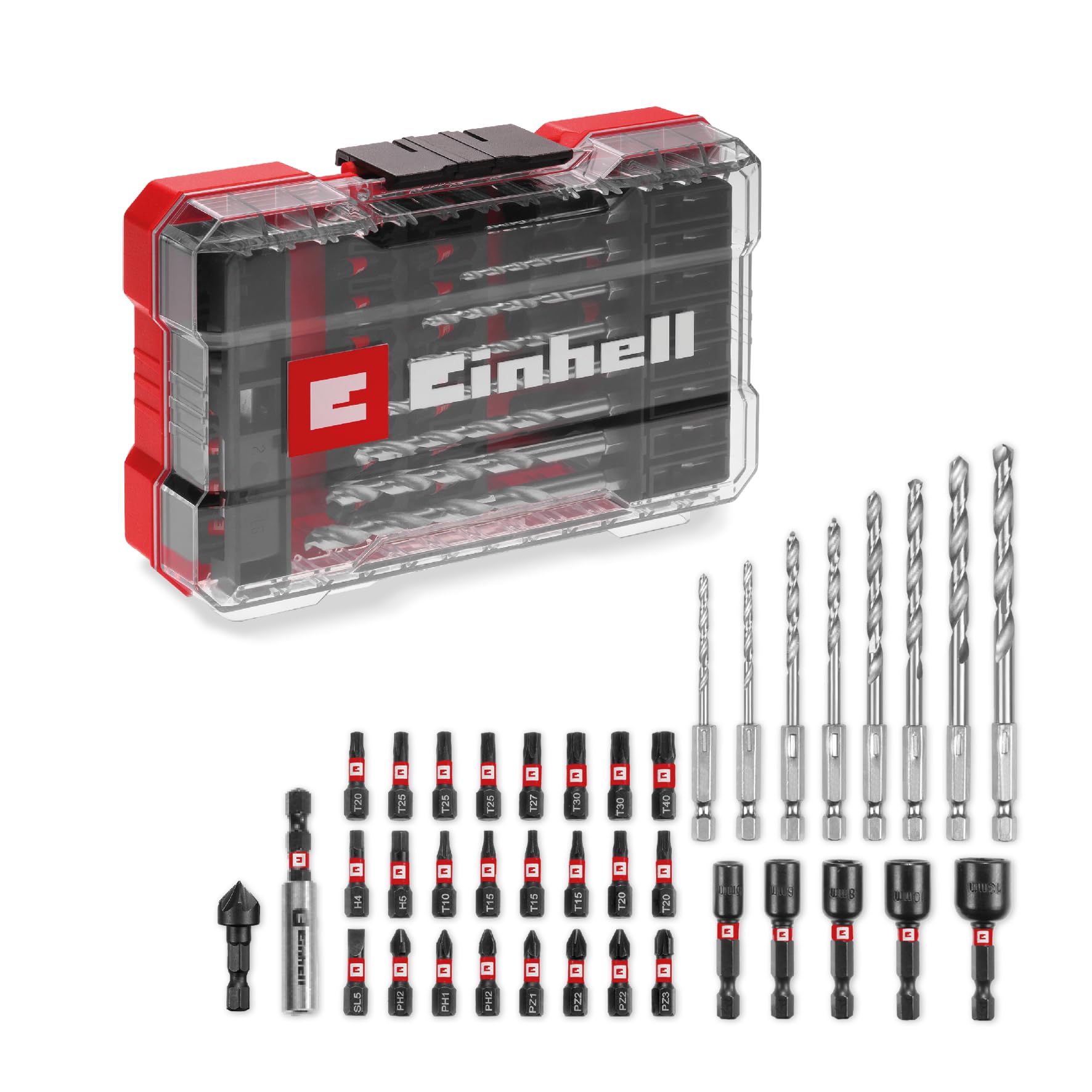 Einhell 39-Piece Drill Bit Set: Metal Drills Socket Wrenches Bits