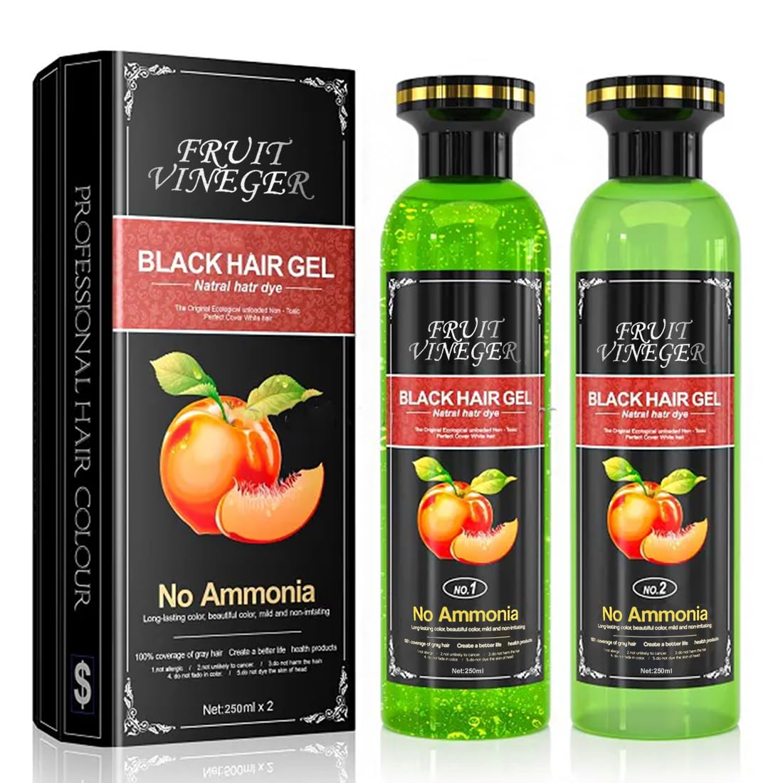 Color Diva Natural Black Hair Color Gel with Fruit Vinegar 500ml | Ammonia Free, No PPD, NO Harmful Chemicals Liquid Hair Colour Dye for Men & Women | Easy to Apply for Hands, Chest, Beard, Scalp & Beard-picture-19