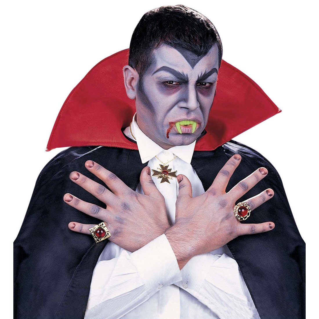 WeddHuis 4 Pcs Dent De Vampire Pour 6-12 Ans I Dents De Vampire Enfant Vampire Dents Vampire à Clipser Dracula Halloween Fête Costume Halloween Deguisement Dent De Vampire Retractable