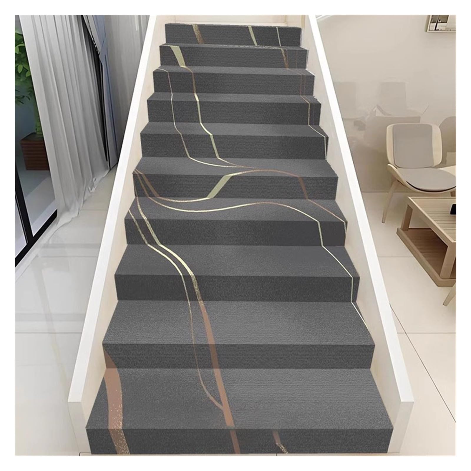Alfombra de escalera en rollo de poliuretano autoadhesiva 1x5m