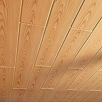 Vista 5 de Paneles de techo con pegamento para bricolaje, tablones de espuma, azulejos decorativos, 39.3 x 6.5 pulgadas, paquete de 12