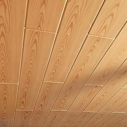 Miniatura 5 de Paneles de techo con pegamento para bricolaje, tablones de espuma, azulejos decorativos, 39.3 x 6.5 pulgadas, paquete de 12