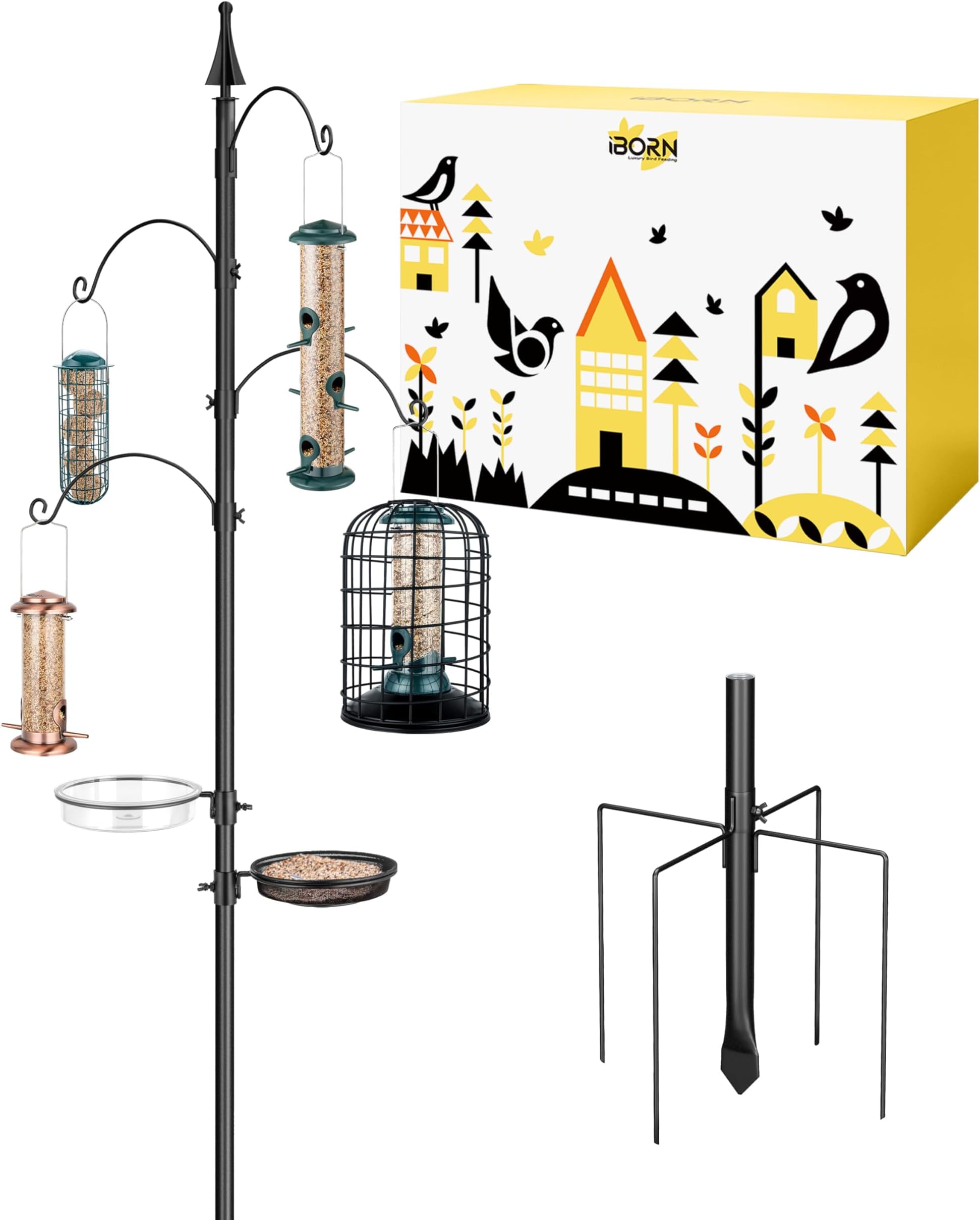 Walter Harrison's Deluxe Wild Bird Feeder Pole Bird Feeding Station