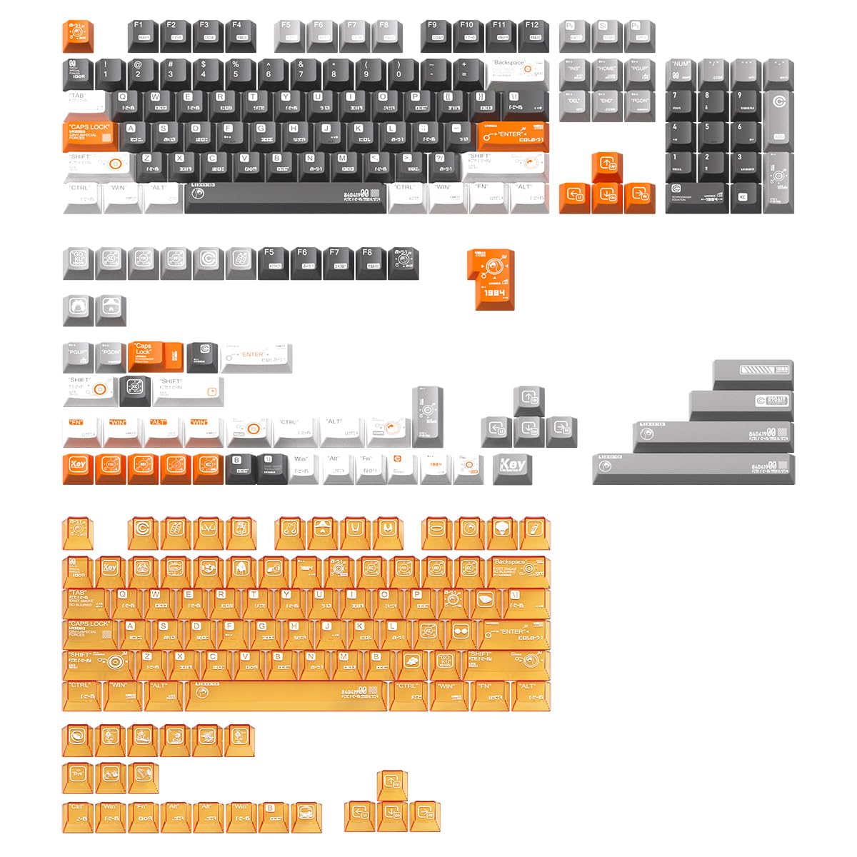 Combat Power Test Theme keycap Cherry Profile 157 Keys pbt Material + 87pc Material - 244 Keys Custom keycap Set Suitable for 61/87/104/108 Cherry MX