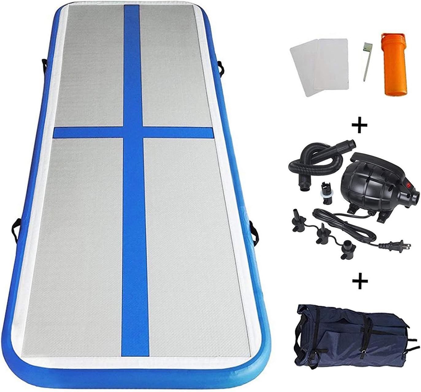 10ft/13ft/16ft/20ft Air Mat Tumble Track Inflatable Gymnastics Tumbling Track Mat with Electric Air Pump for Cheerleading/Practice/Beach/Park/Home use