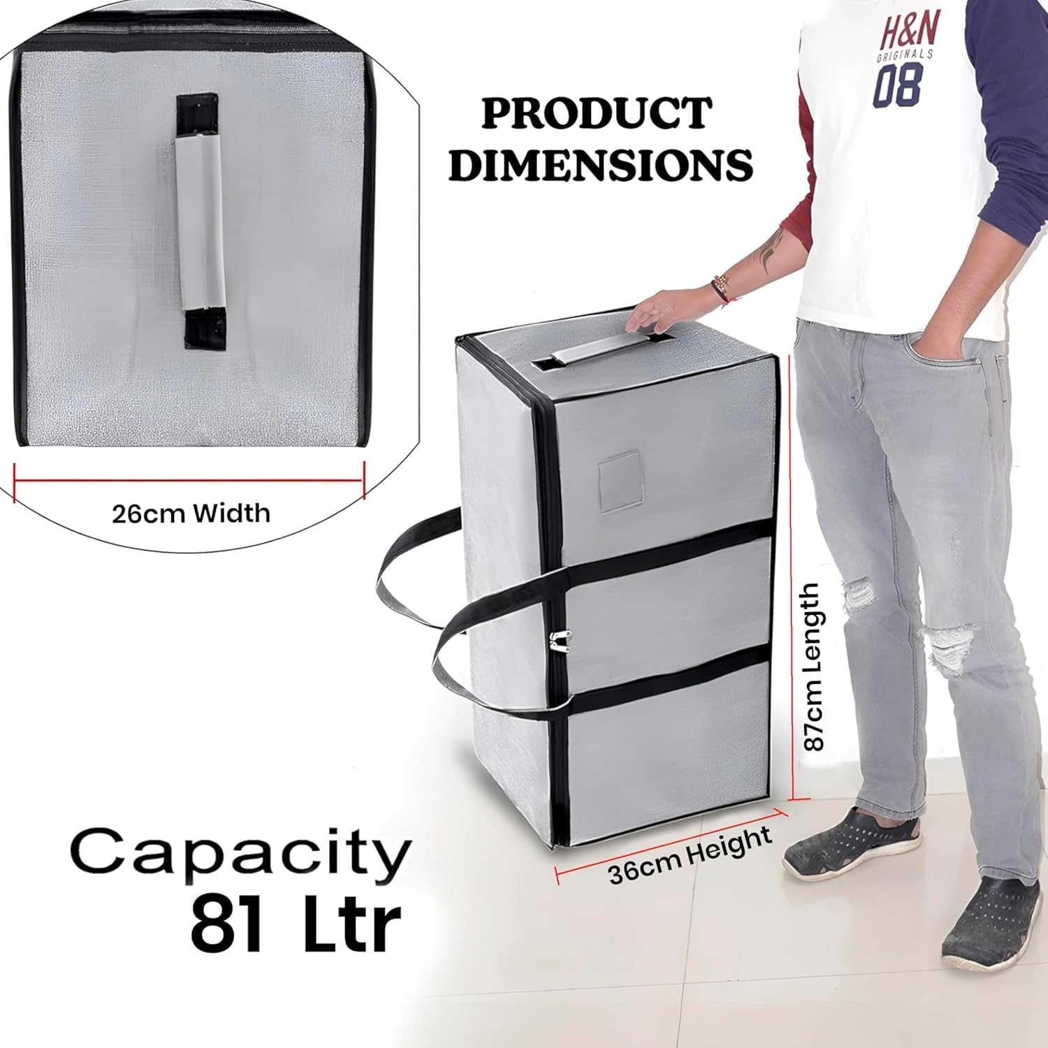 Storite Jumbo Super-Size 81 L Canvas Moisture Proof Heavy Duty Storage Bag