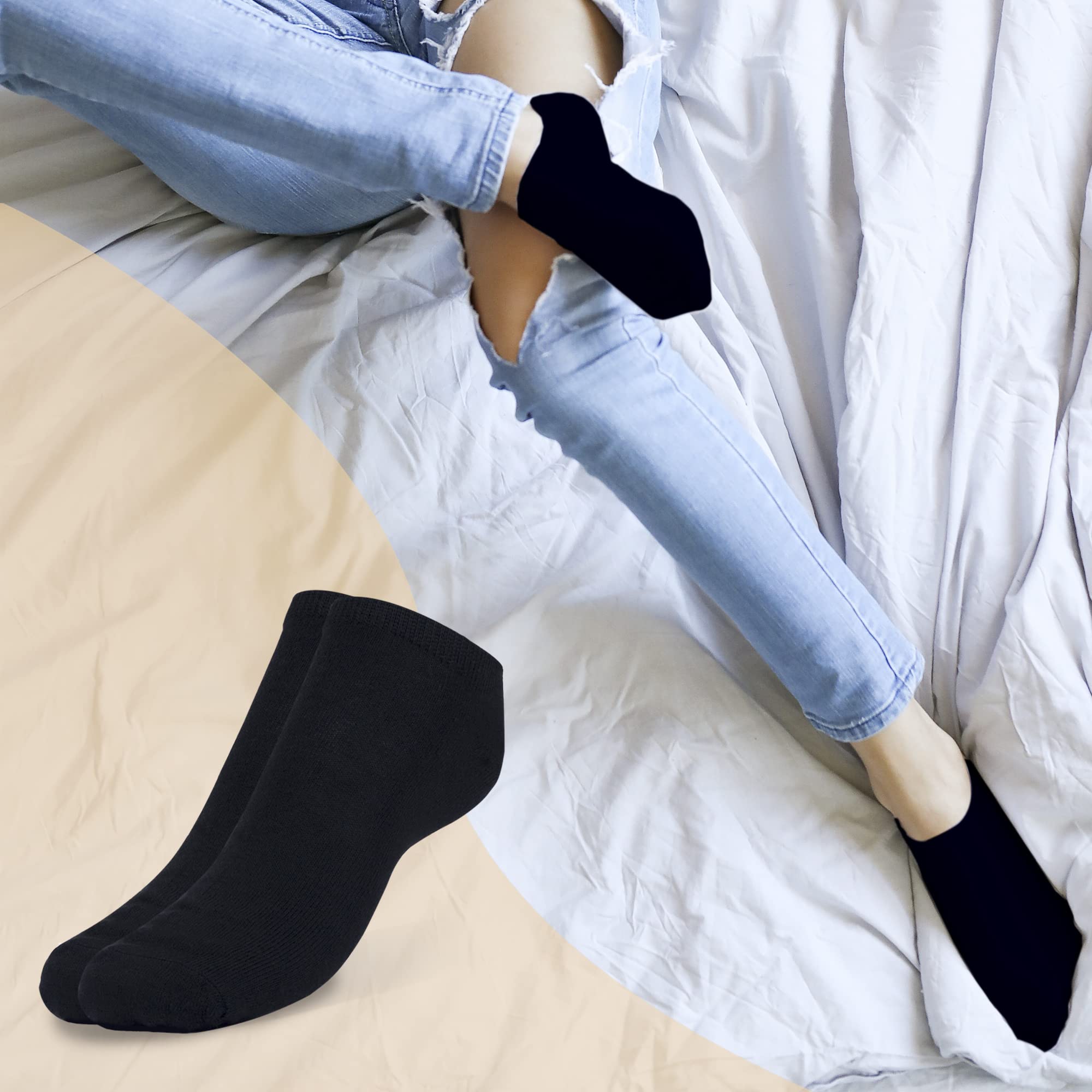 9/15 Pares Calcetines cortos Unisex de Algodón con 200 Hiladas | Calcetines Tobilleros Hombre y Mujer para el día a día.