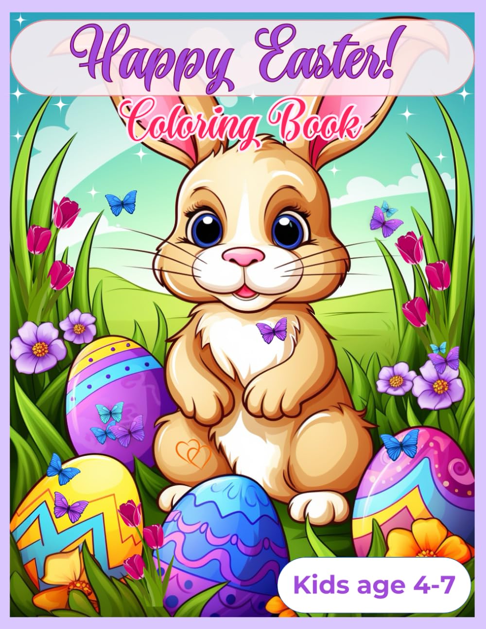 K BRAND STUDIOS Cute Easter Coloring Book for Young Kids, Gift for Kids Ages 4-7