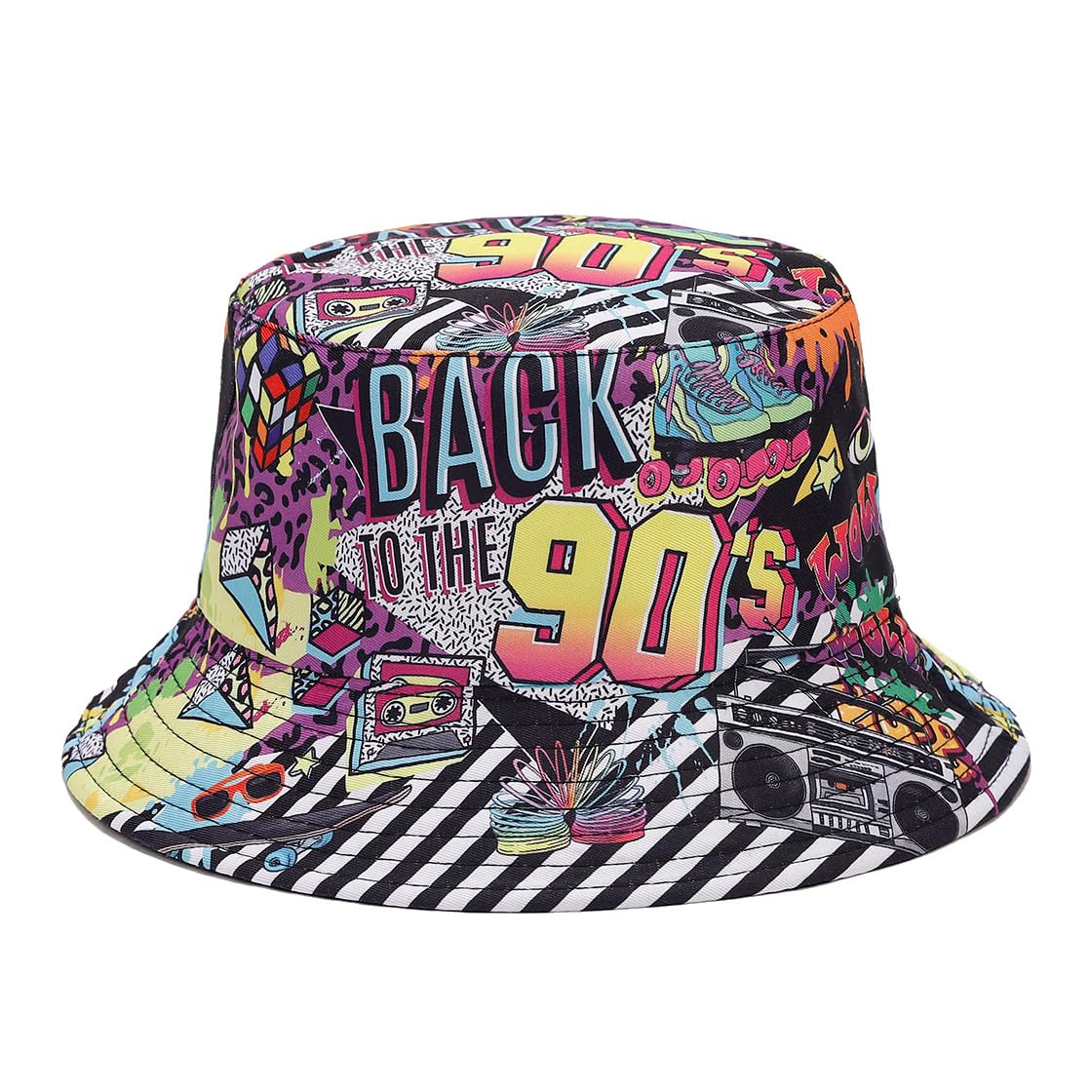 Quanhaigou Bucket Hat for Men Women,Packable Reversible Printed Sun Hats,Fisherman Outdoor Summer Travel Hiking Beach Caps