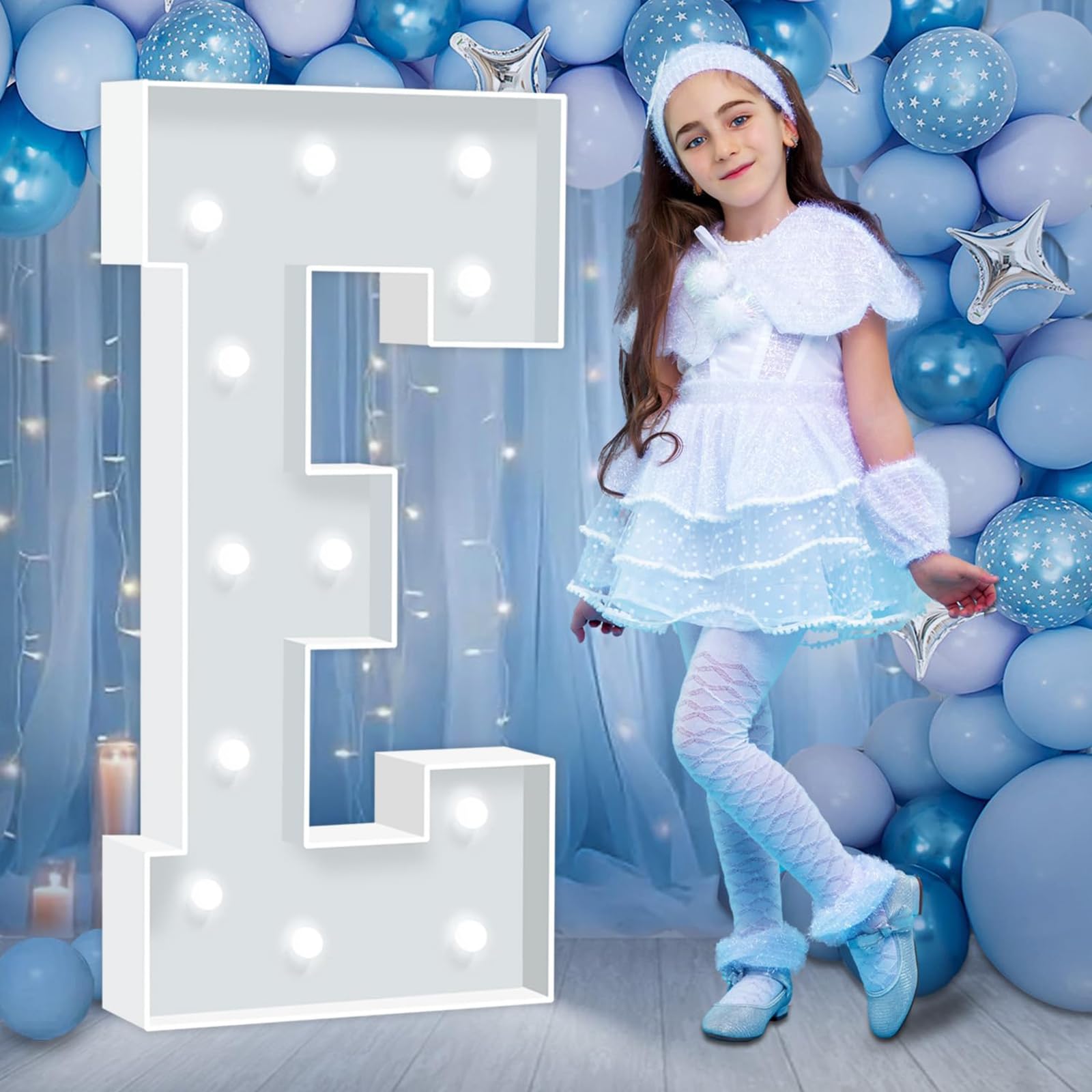 Podświetlany znak świetlny LED z literami E, 120 cm, duży, świecący alfabet, do samodzielnego wykonania, świecące cyfry na wydarzenie, do kawiarni, klubu, na spotkanie rodzinne i uroczystości, 120 cm