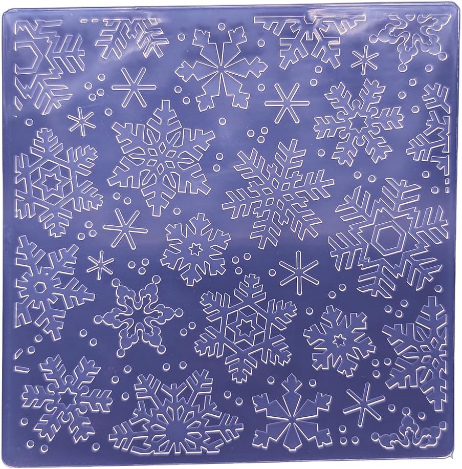 Plastic Embossing Folder 6x6 Inch Christmas Snowflakes Paper Crafts Plastic Textured Impressions for Card Making Scrapbooking