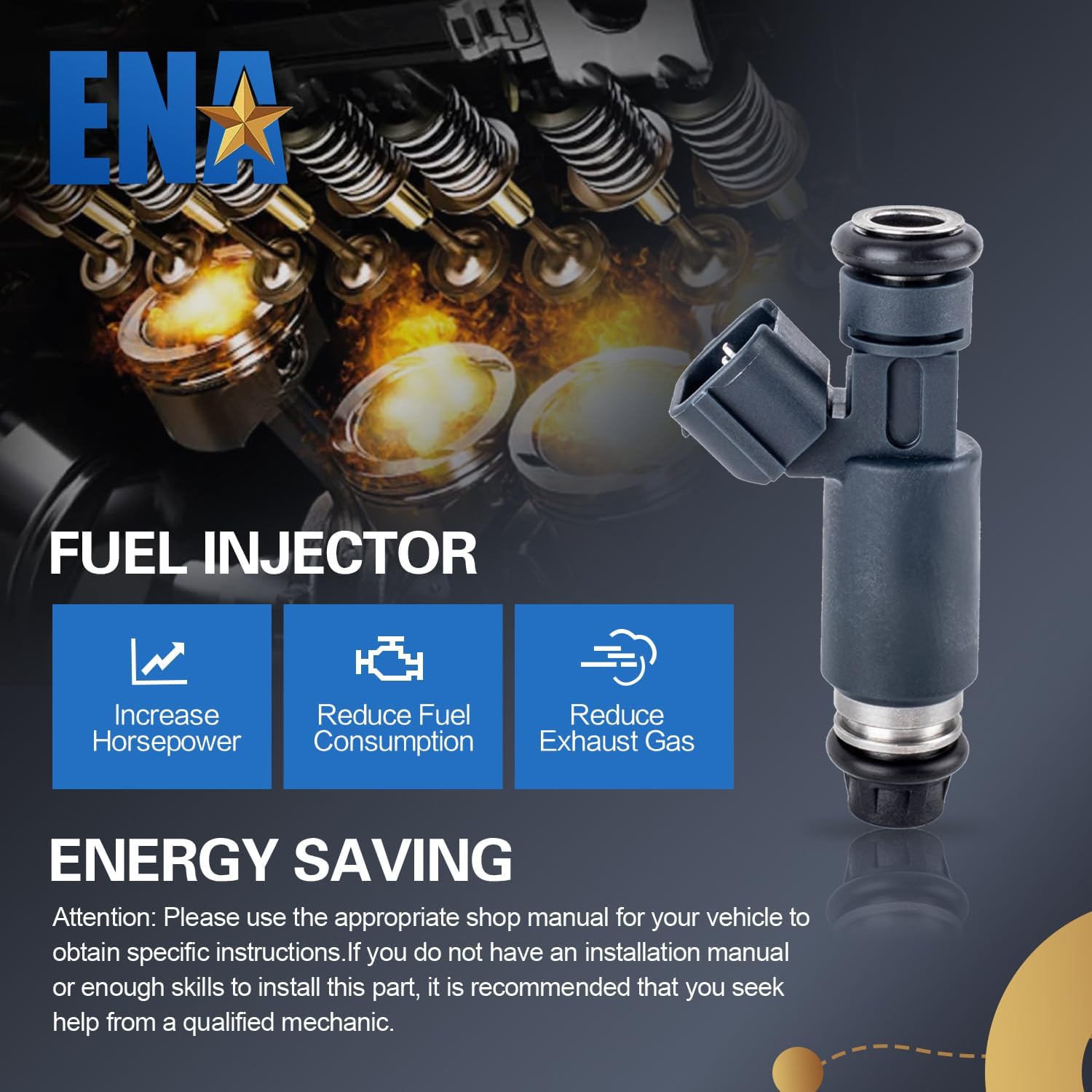 ENA 12 Holes Fuel Injectors Compatible with Nissan Altima Sentra 2.5L L4 2002 2003 2004 2005 2006 Replacement for FJ468 1955004390 195500-4390 16600-8J010 2970035 84212296 Set of 4