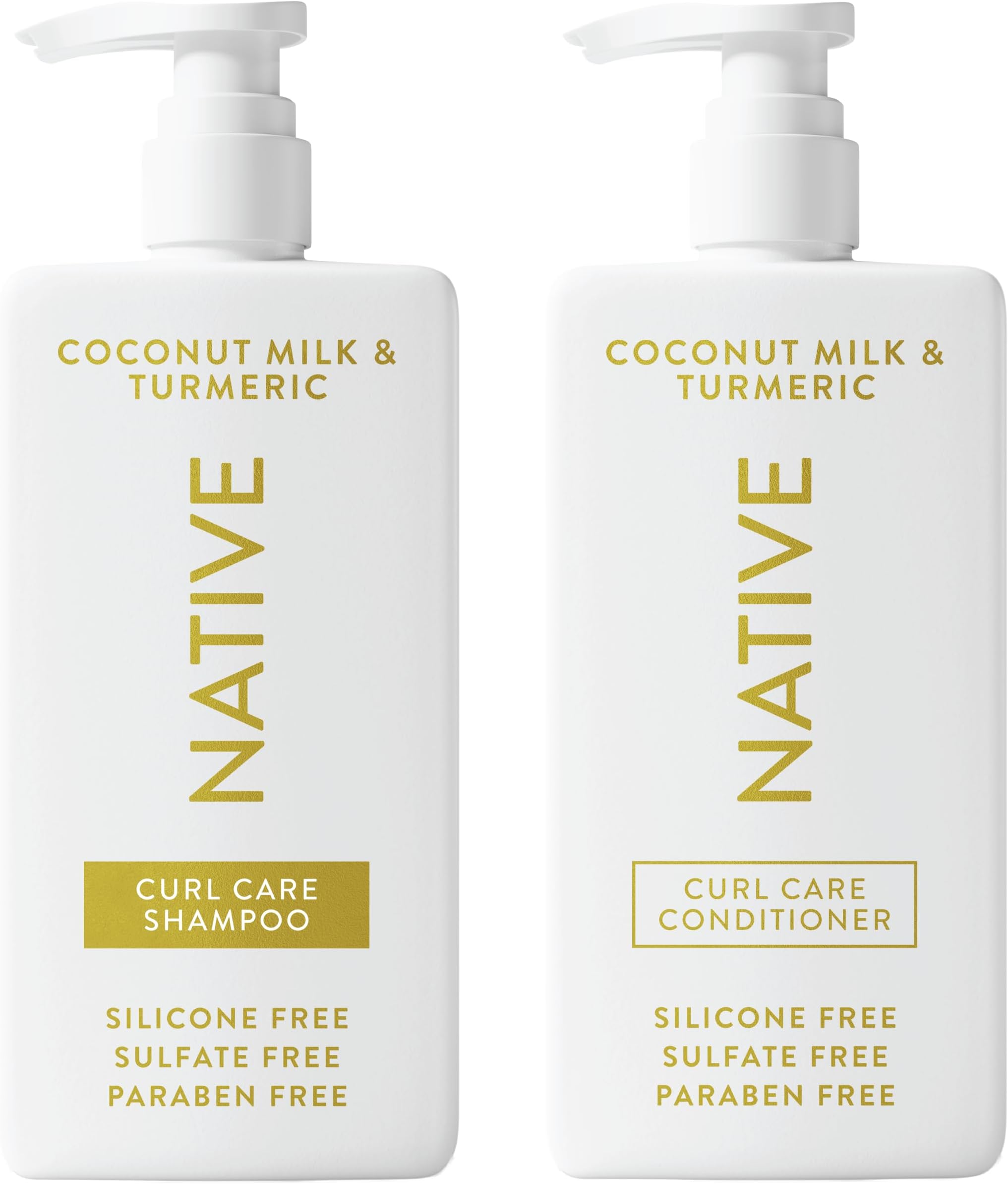 Coconut & Turmeric Shampoo and Conditioner Contain Naturally Derived Ingredients | All Hair Types, Color & Treated, Fine to Dry Damaged, Sulfate & Dye Free - 2-Pack