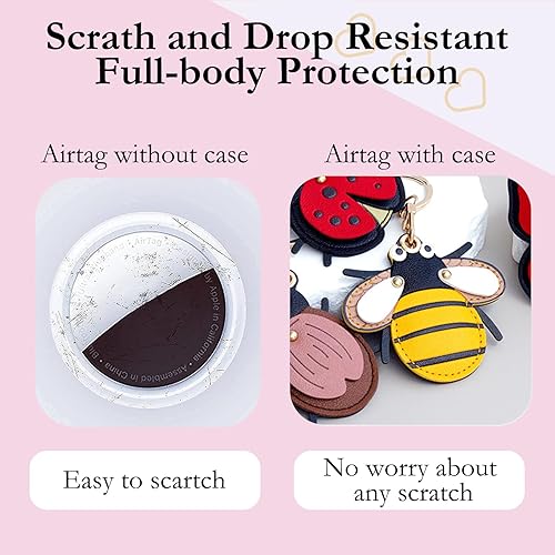 Miniatura 168 de Funda de cuero para llavero para Apple Airtag, funda protectora de AirTag con anillo para llavero, funda antiarañazos para llaves