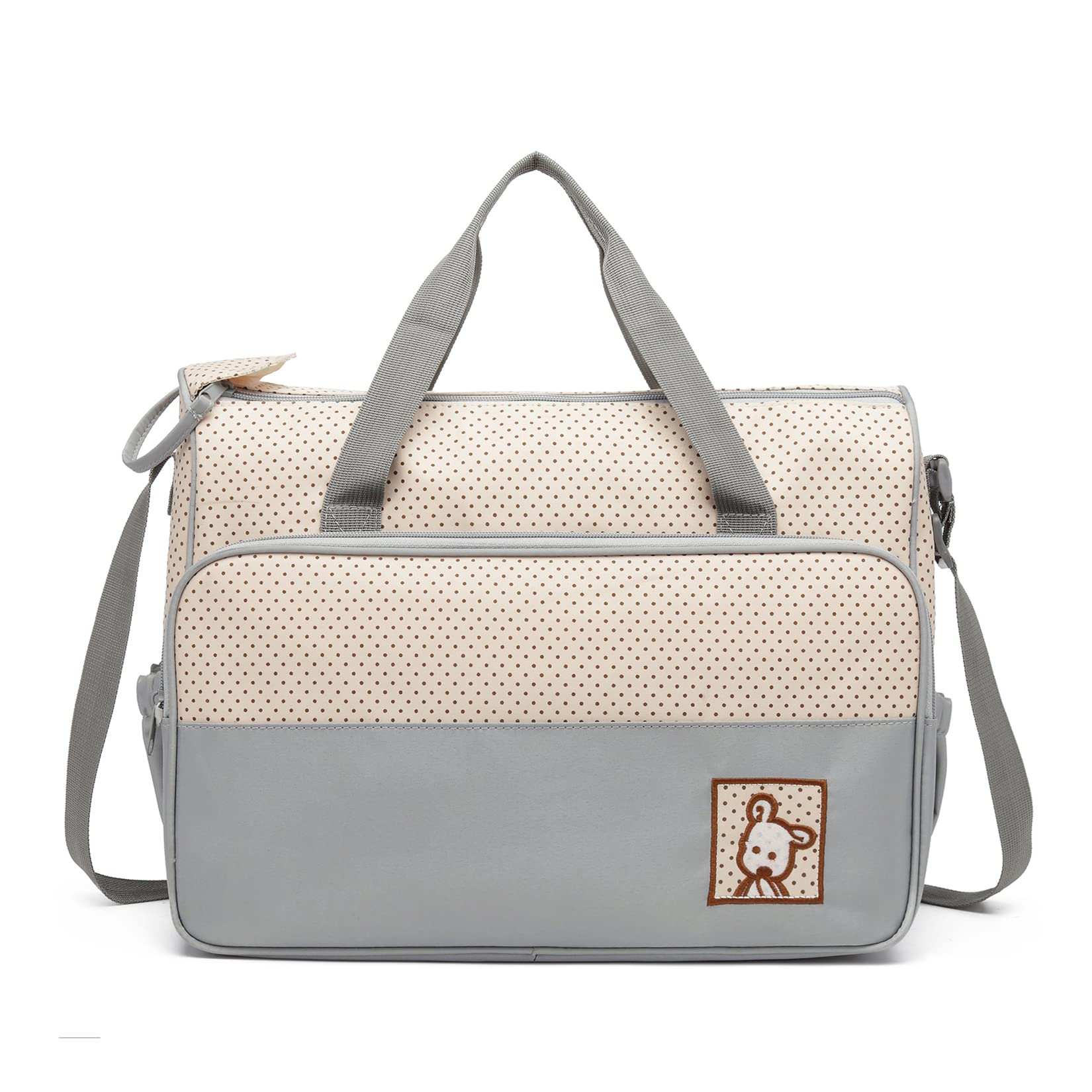Miss Lulu 5pcs Sac à Langer pour Bébé Set Multifonction Sac à Langer Maternité Messenger en polyester pour l’hôpital Set avec design imprimé à pois