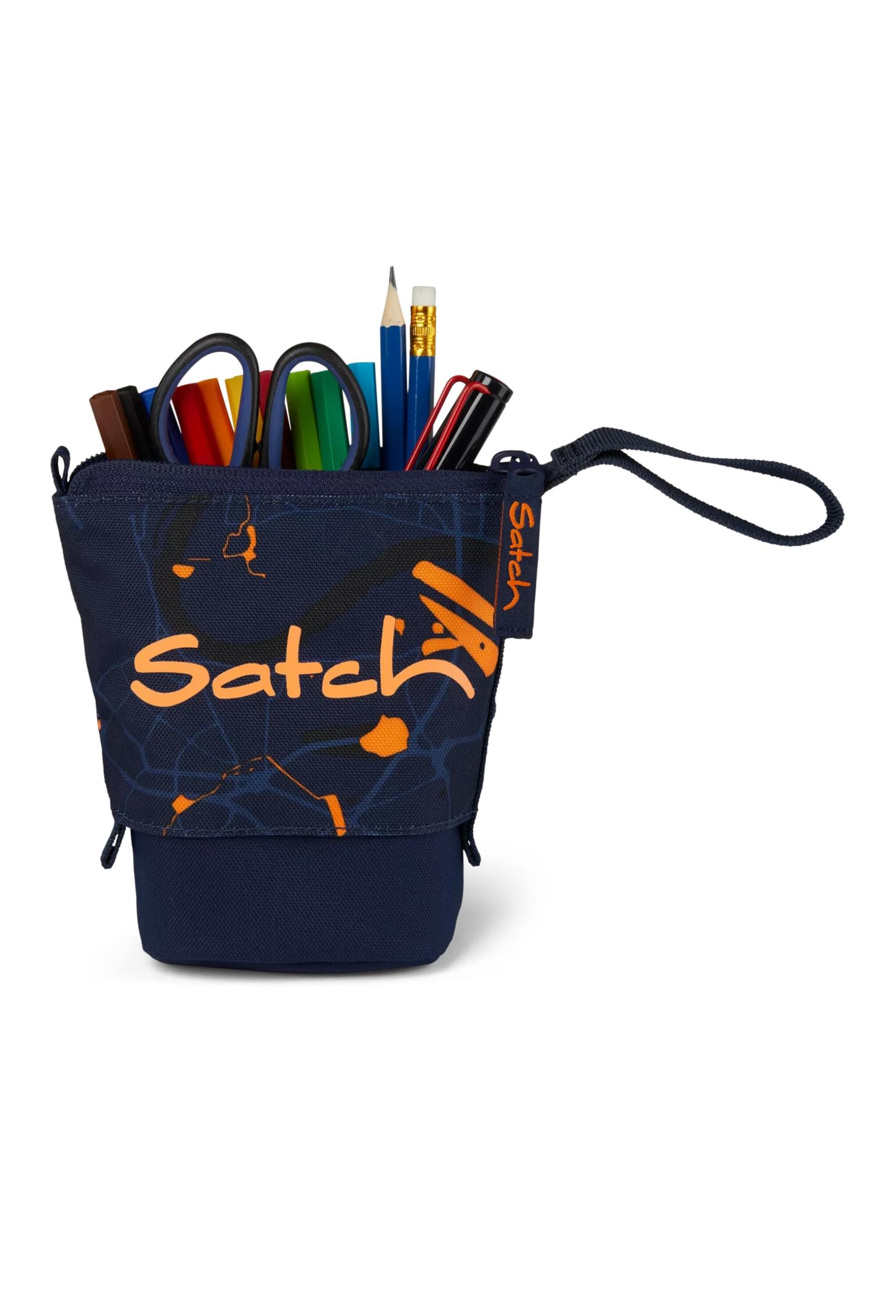 Satch Pencil Slider Extra Large with Divider Zip Pocket Pen Holder Set Square Viewing Window for Urban Journey Timetable - Dark Blue - Image 2