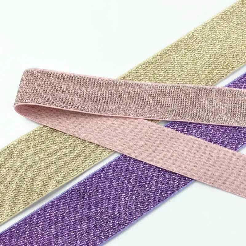 Elastyczna taśma nylonowa, Nylon Elastic Webbing Band Multicolor 25-50mm 2/5/10 Meters(BlackSilver 50mm,10Meters)