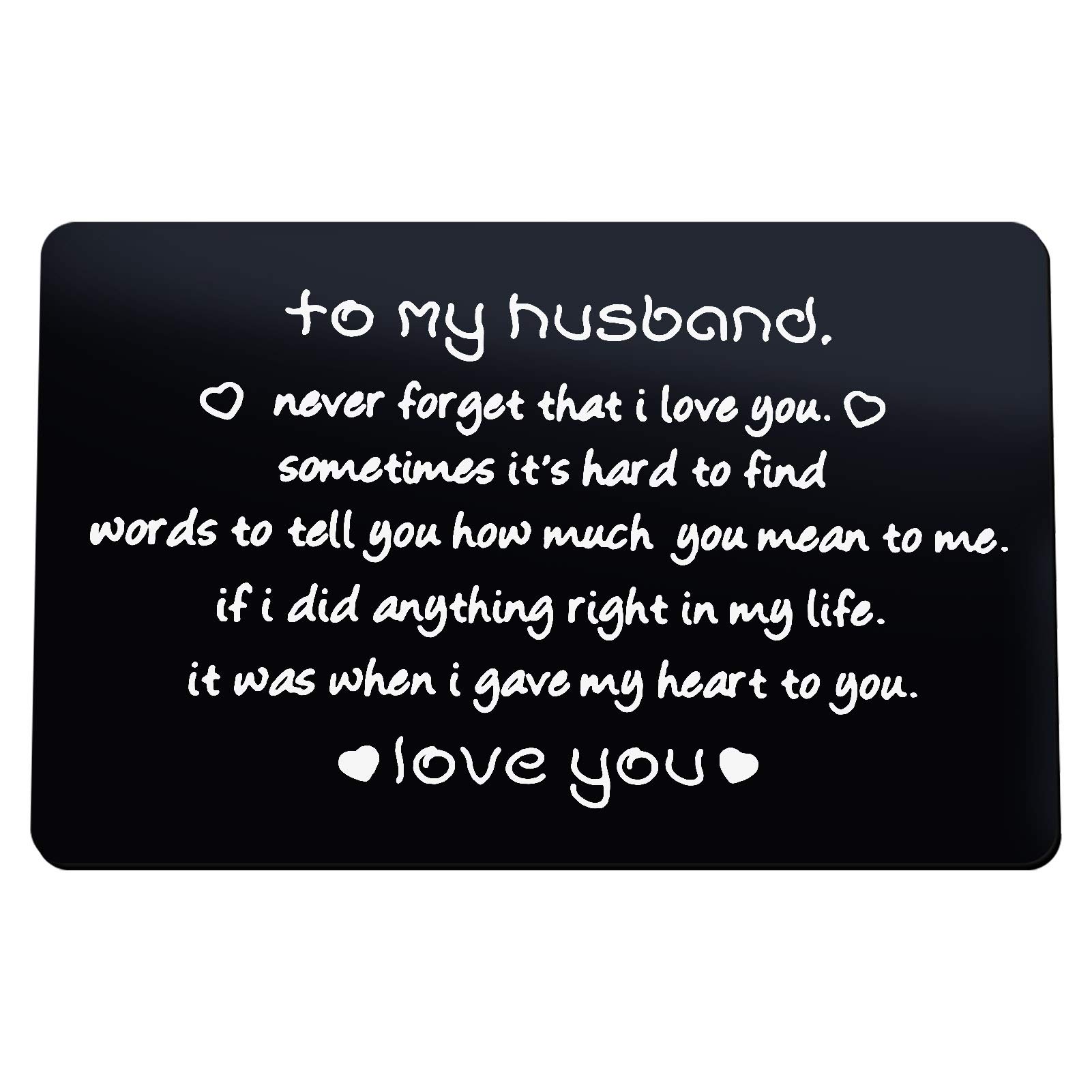 Personalisiertes Metall-Kärtchen Für Die Brieftasche – „I Love You“ Graviert, Geschenk Für Ihn