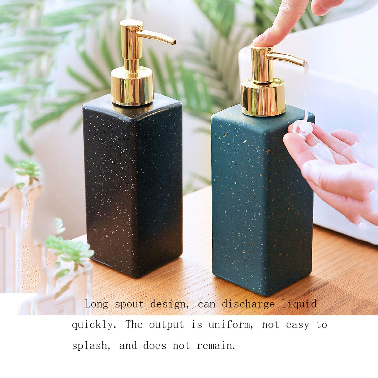 Dispenser di sapone in vetro per doccia – Qualità premium, formato grande, adatto sia per ciotola che per impugnatura, ideale per cucina e bagno, per oli essenziali e lozioni trasparenti (Colore: B)